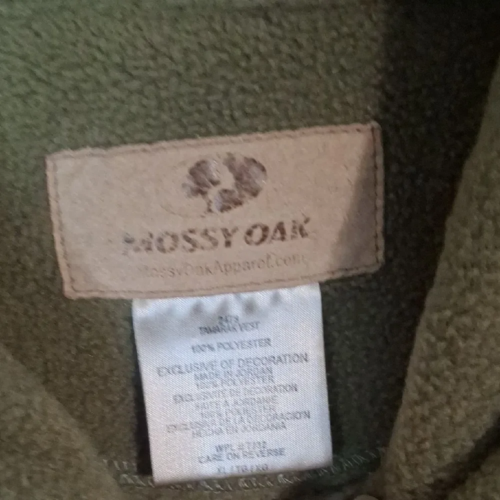 Mossy Oak Olive Green Fleece Vest size XL